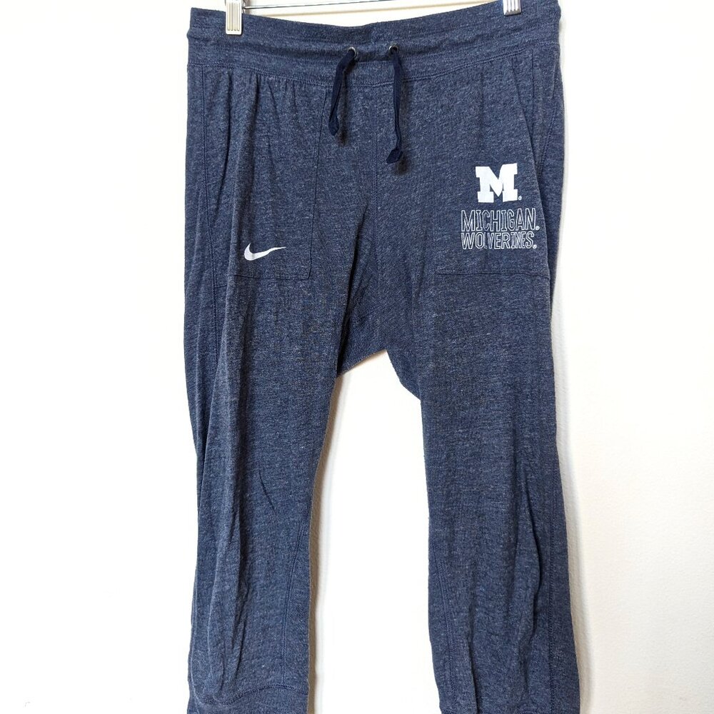 Nike Blue Marl University of Michigan Women's Soft Capri, S